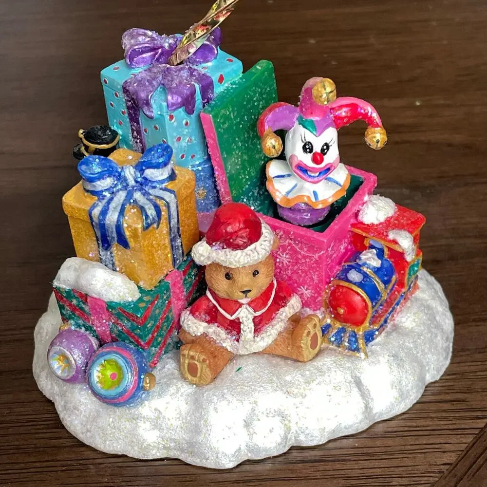 Christopher Radko Chubby Cheer Delight Snowman Ornament & Stand Vtg 2000 READ